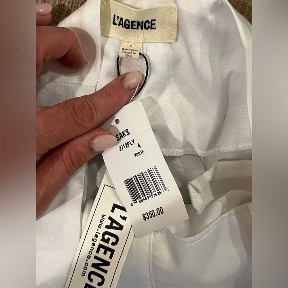 L’AGENCE White Belted Cargo Pants Size 4 NWT - Picture 4 of 6